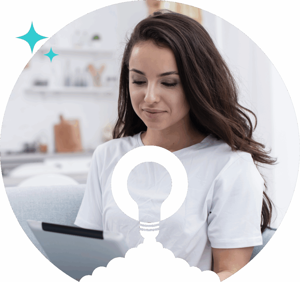 Happy user giving a thumbs up or smiling while using a laptop or tablet, representing positive feedback and real-world success with InventaIQ. Includes testimonial quote highlighting trust, ease of use, and confidence gained through the platform.