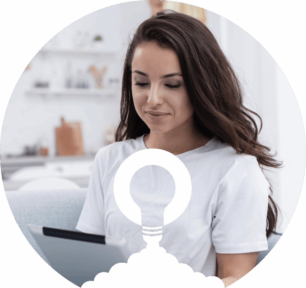 Happy user giving a thumbs up or smiling while using a laptop or tablet, representing positive feedback and real-world success with InventaIQ. Includes testimonial quote highlighting trust, ease of use, and confidence gained through the platform.